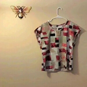 Skue,medium, blouse, pink/white